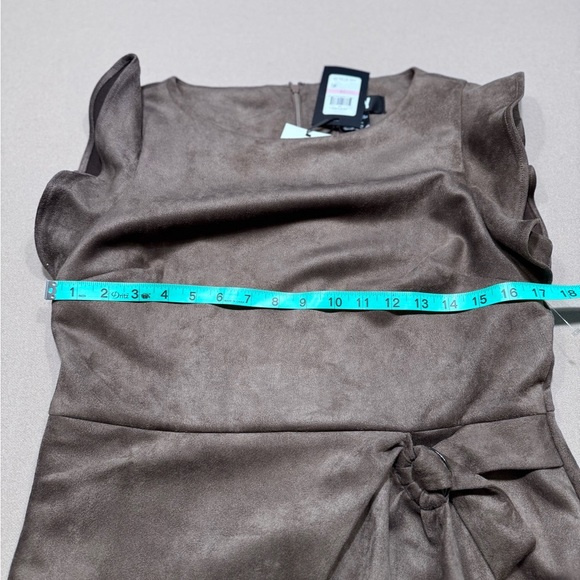 DKNY Brown Faux Suede Midi Dress - Picture 7 of 9